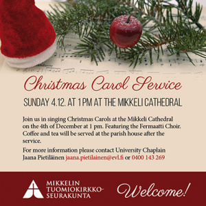 Christmas Carol Service -mainos.