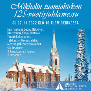 Tuomiokirkon juhlamessun mainos.