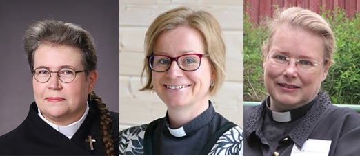 Kirkkoherranvaalin paneeli Arja Huuskonen, Minna Rikkinen ja Ann-Maarit Joenperä