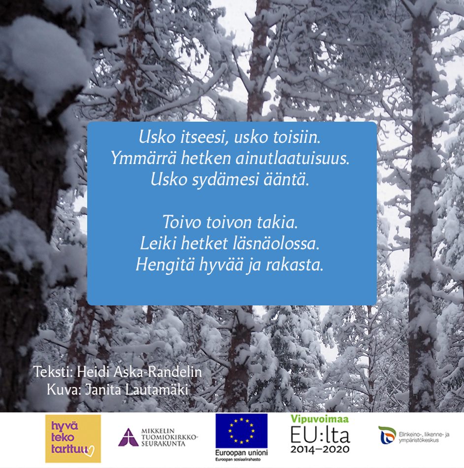Hyvän mielen kirjoittajat Hyvän mielen kirjoitustuokio TEAMS:n välityksellä tiistaina 30.11.2021 klo 18.00-19.00