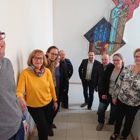Kuvassa tuomiorovastikunnan kanttorit (vasemmalta) Mikko Kallio, Mirja Husso, Jukka Stenlund, Mirka Nousiai...