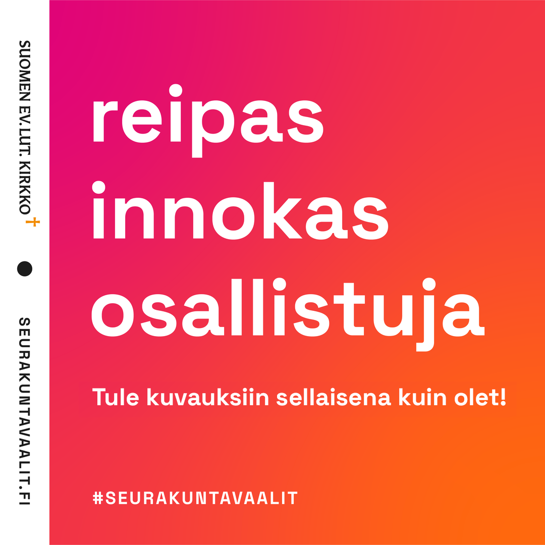 Seurakuntavaalivideon mainos, jossa teksti 